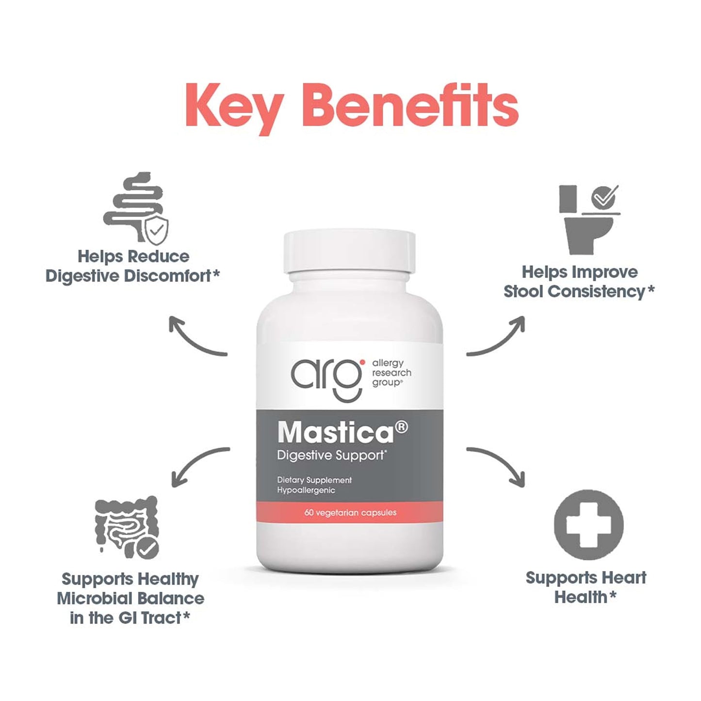 Allergy Research Group Mastic Gum - Chios Matisha GI Health, Hypoallergenic Capsules (60 Count)