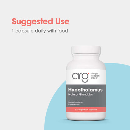 Allergy Research Group Hypothalamus Supplement - Endocrine & Adrenal Support, 500mg Bovine Glandular Vegicaps, 100 Count
