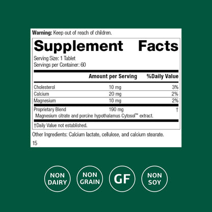 Standard Process Hypothalmex – Cytosol Blend with Porcine Hypothalamus, 60 Tablets