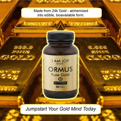 I Am Joy Co. Monoatomic Gold Capsules with Adaptogens – Maca & Ashwaganda | 60 Vegan Capsules