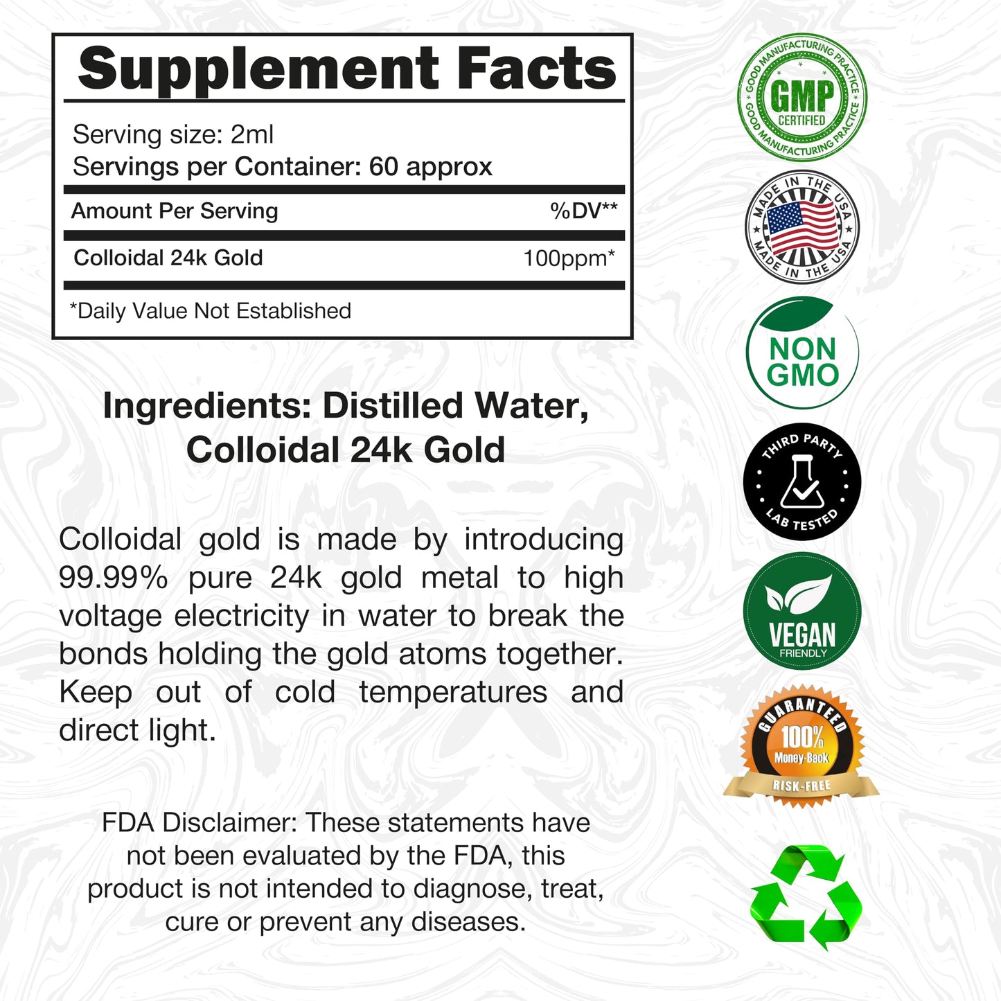 I Am Joy Colloidal Gold 24K - 99.99% Pure, 100ppm Ruby Red (4oz Glass Bottle)
