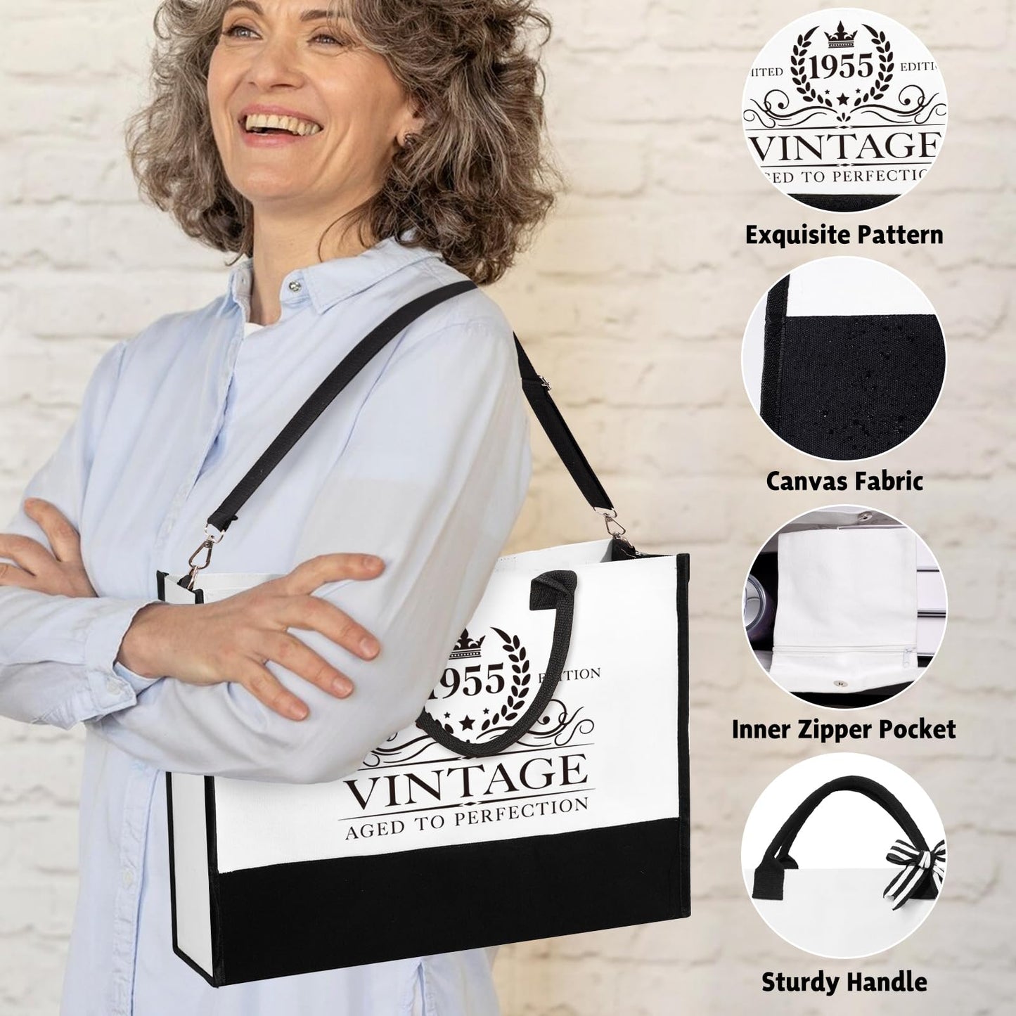 iAOVUEBY 70th Birthday Gifts for Women - Tote, Tumbler & Gift Set