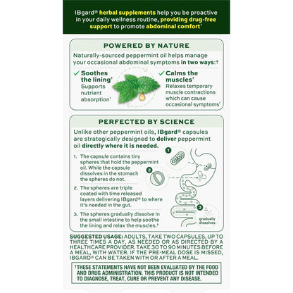 IBgard Gut Health Supplement with Peppermint Oil — 48 Capsules