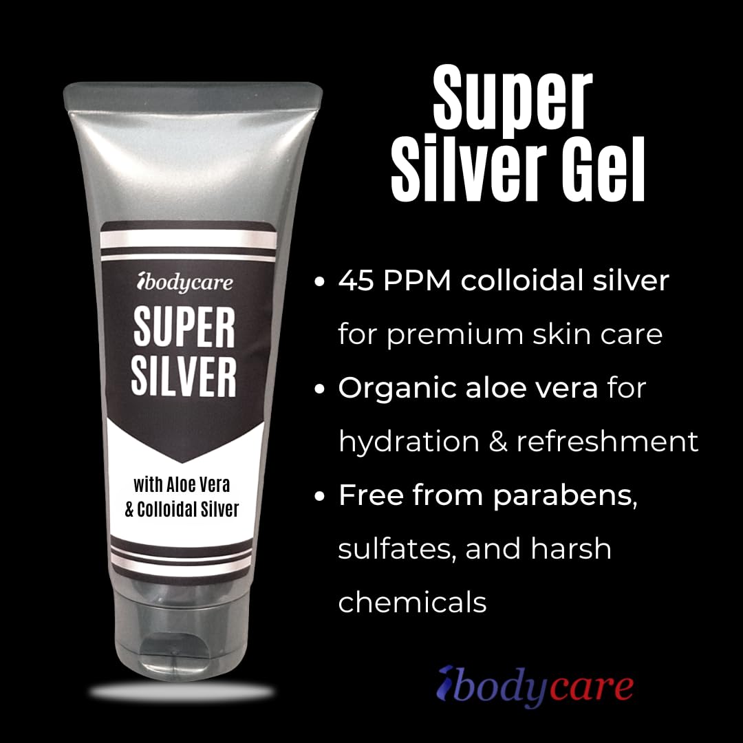 ibodycare Super Silver Colloidal Gel – 45 PPM Nano Silver Skin Gel (4 oz)
