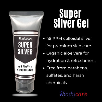 ibodycare Super Silver Colloidal Gel – 45 PPM Nano Silver Skin Gel (4 oz)