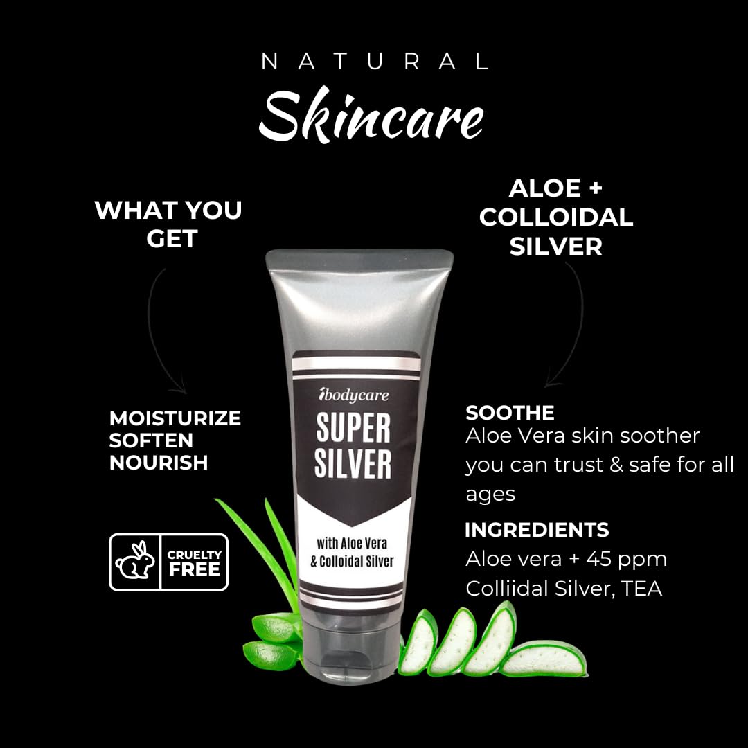 ibodycare Super Silver Colloidal Gel – 45 PPM Nano Silver Skin Gel (4 oz)