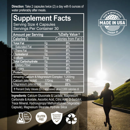NANOWELL iBone Cal Mag – Bone Health Calcium & Magnesium Supplement | 120 Veg Capsules (30 Day Supply)