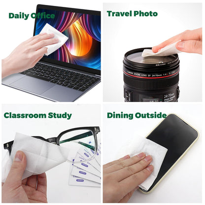 Icepac Lens Wipes for Eyeglasses – 200-Pack, 5x6 in – On-the-Go Cleaning for Glasses, Sunglasses, Phones & Cameras