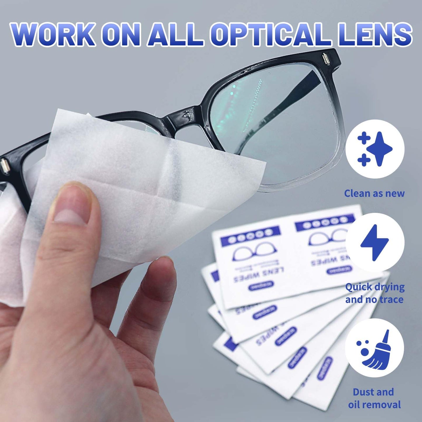 Icepac Lens Wipes - 220 Pre-Moistened Wipes for Glasses & Screens