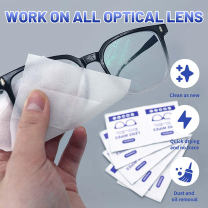 Icepac Lens Wipes for Eyeglasses - 500 Individual Packets | Glasses & Lens Cleaning