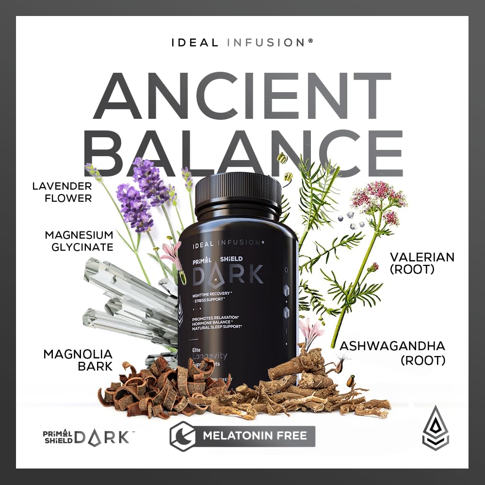 Ideal Infusion Nighttime Recovery & Deep Sleep – Melatonin Free, Magnesium Glycinate & KSM-66, Vegan