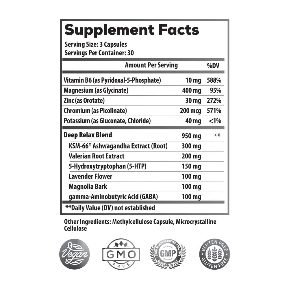 Ideal Infusion Nighttime Recovery & Deep Sleep – Melatonin Free, Magnesium Glycinate & KSM-66, Vegan