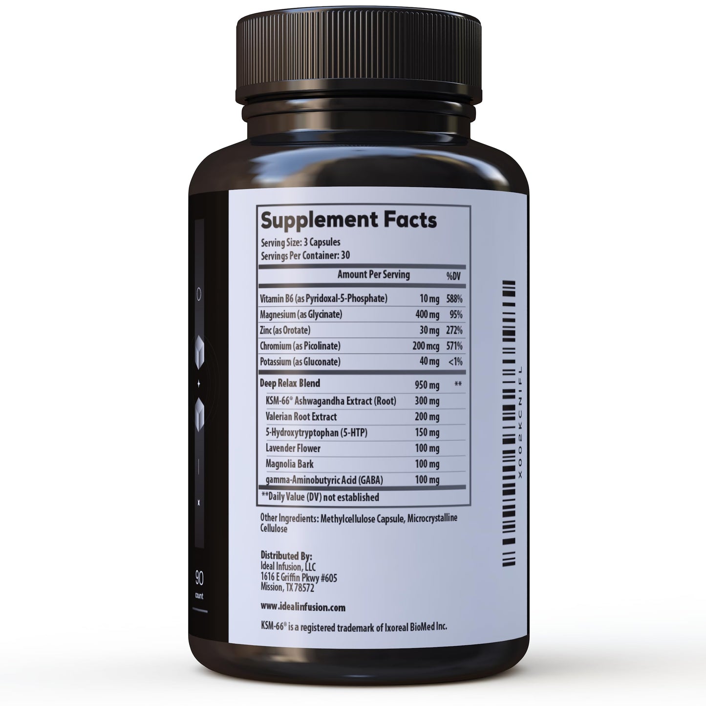Ideal Infusion Nighttime Recovery & Deep Sleep – Melatonin Free, Magnesium Glycinate & KSM-66, Vegan