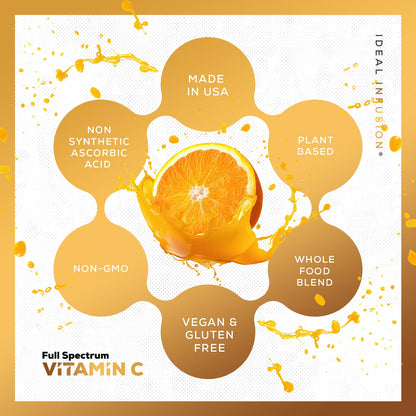 Ideal Infusion Whole Food Vitamin C Complex - 675mg Organic Plant-Based