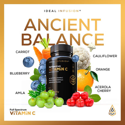Ideal Infusion Whole Food Vitamin C Complex - 675mg Organic Plant-Based