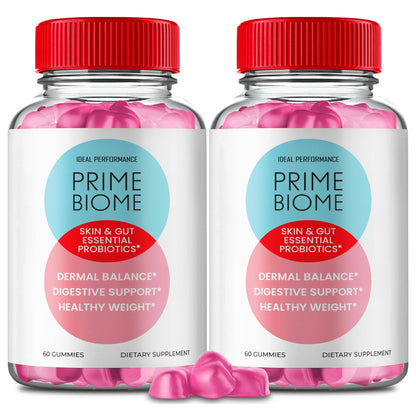 IDEAL PERFORMANCE Prime Biome Gummies – Probiotic for Gut & Skin (2 Pack) | PrimeBiome Reviews