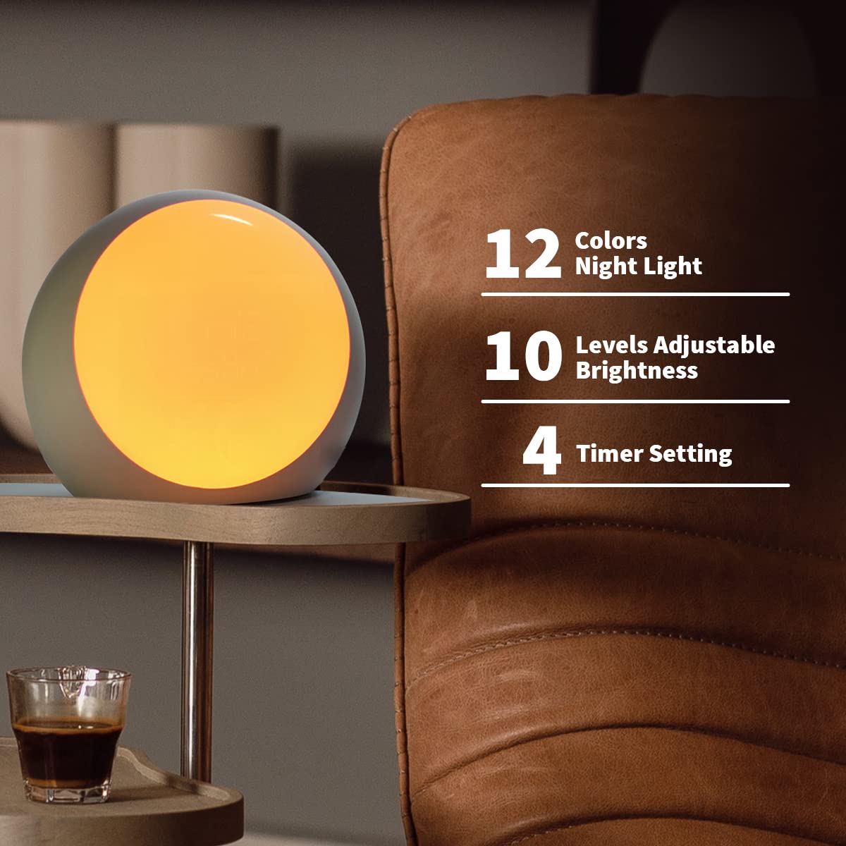 iDealSleep Brown Noise Machine — 30 Soothing Sounds, 12 Night Lights, Auto-Off Timer