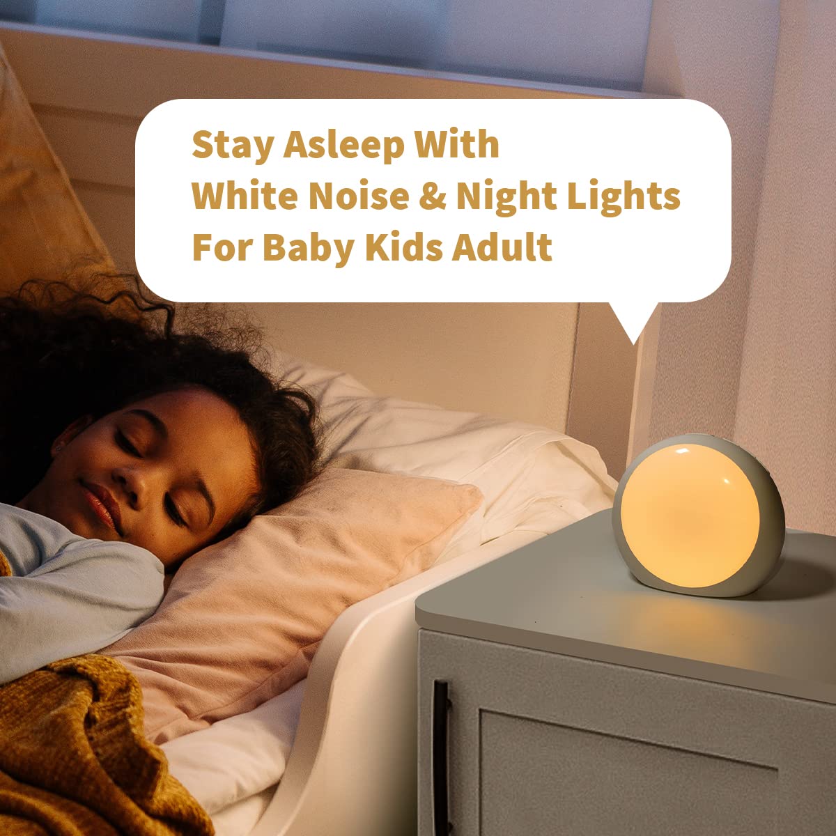 iDealSleep Brown Noise Machine — 30 Soothing Sounds, 12 Night Lights, Auto-Off Timer