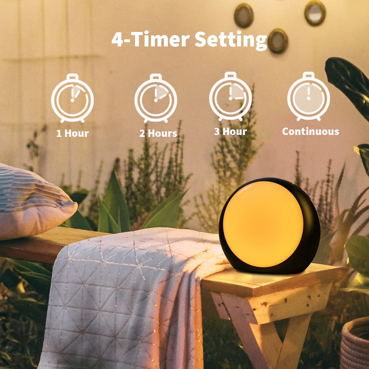 iDealSleep Loudspeakers Brown Noise & White Noise Machine – 30 Soothing Sounds, 12 Night Lights, Auto-Off Timer