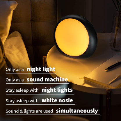 iDealSleep Loudspeakers Brown Noise & White Noise Machine – 30 Soothing Sounds, 12 Night Lights, Auto-Off Timer