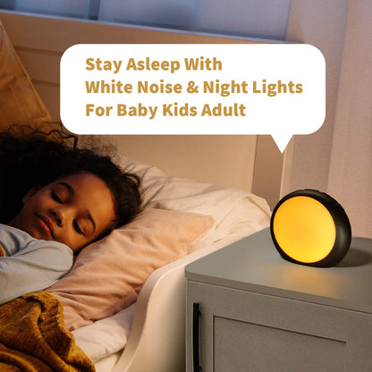 iDealSleep Loudspeakers Brown Noise & White Noise Machine – 30 Soothing Sounds, 12 Night Lights, Auto-Off Timer