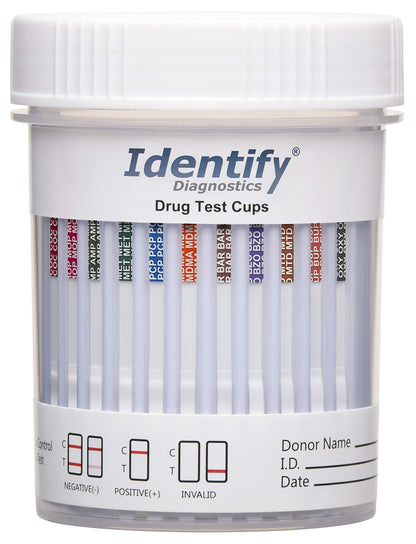 Identify Diagnostics 12-Panel Drug Test Cups (5 Pack) | CLIA-Waived Urine Test Kit