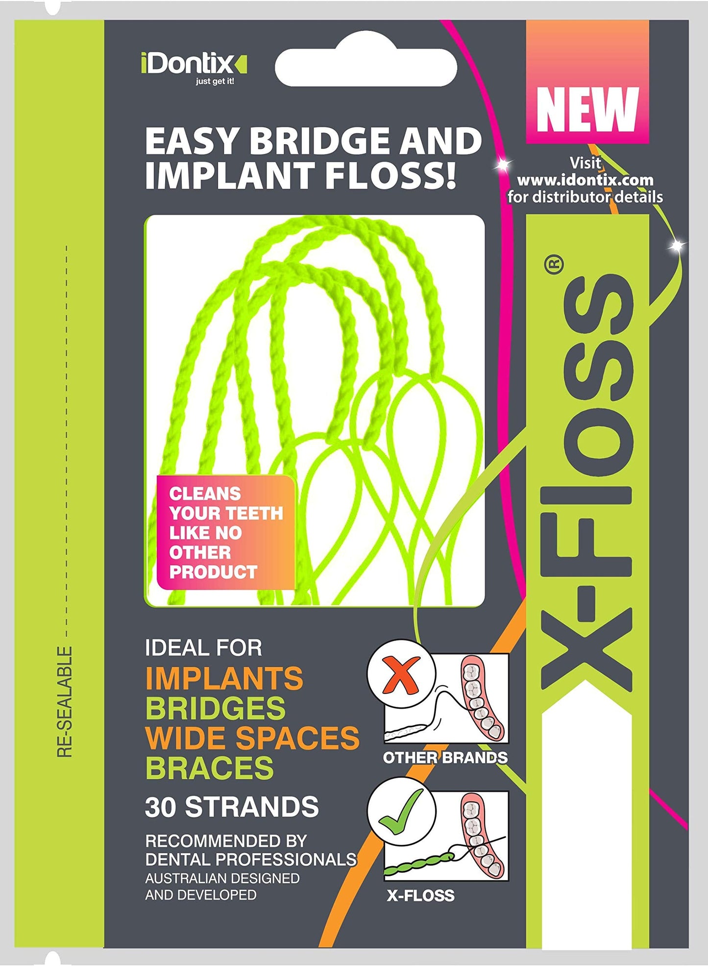 IDontix Brace X-Floss Green - Implants, Bridges & Braces