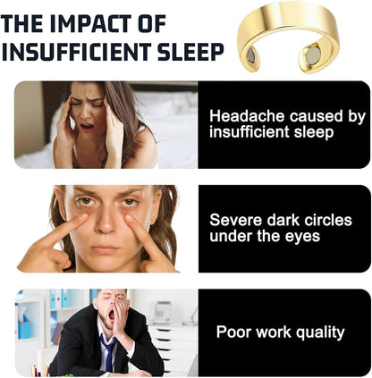 IENRGJ Rings for Women – Anti Snore Magnetic Therapy Ring (Gold) for Sleep & Migraine