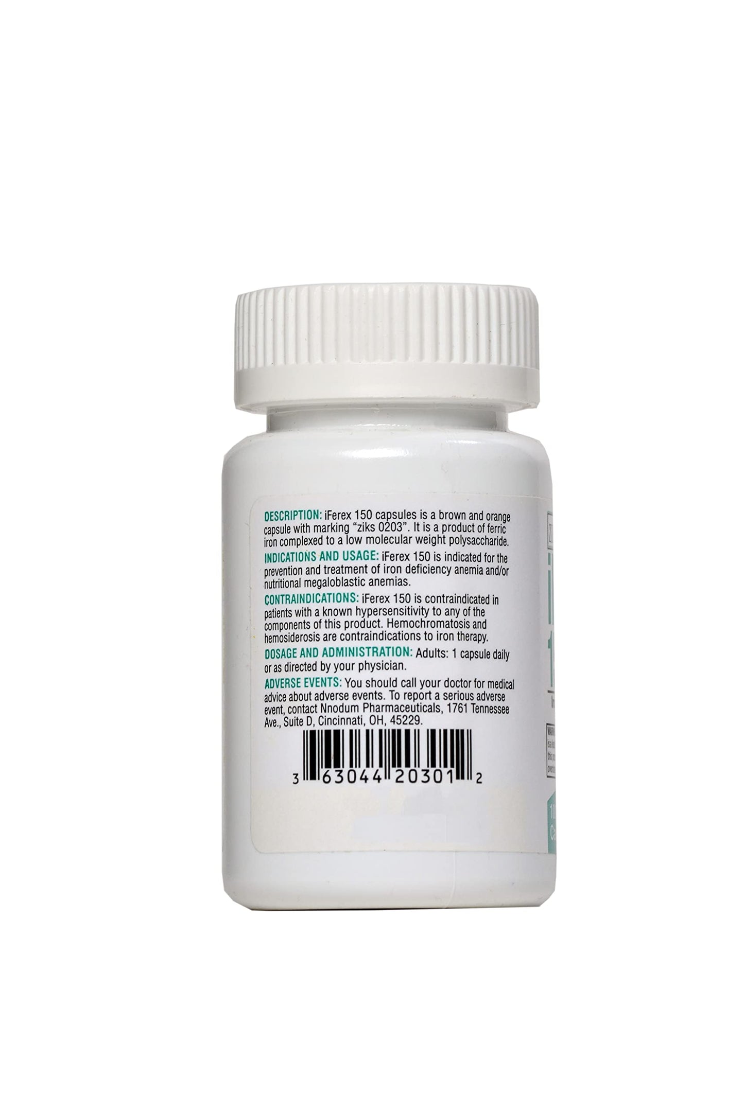 iFerex 150 - Polysaccharide Iron Complex Caps 100ct | Nnodum Pharmaceuticals