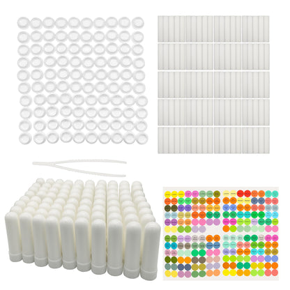 IFINTECHNO 100 Pcs White Refillable Nasal Inhalers | Eco-Friendly Aromatherapy Tubes