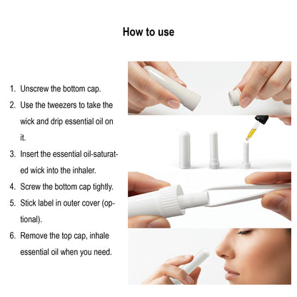 IFINTECHNO 100 Pcs White Refillable Nasal Inhalers | Eco-Friendly Aromatherapy Tubes