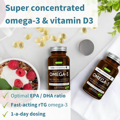 Igennus Advanced rTG Omega-3 + Vitamin D3 — IFOS Wild Fish Oil, 60 Softgels (1-a-Day)
