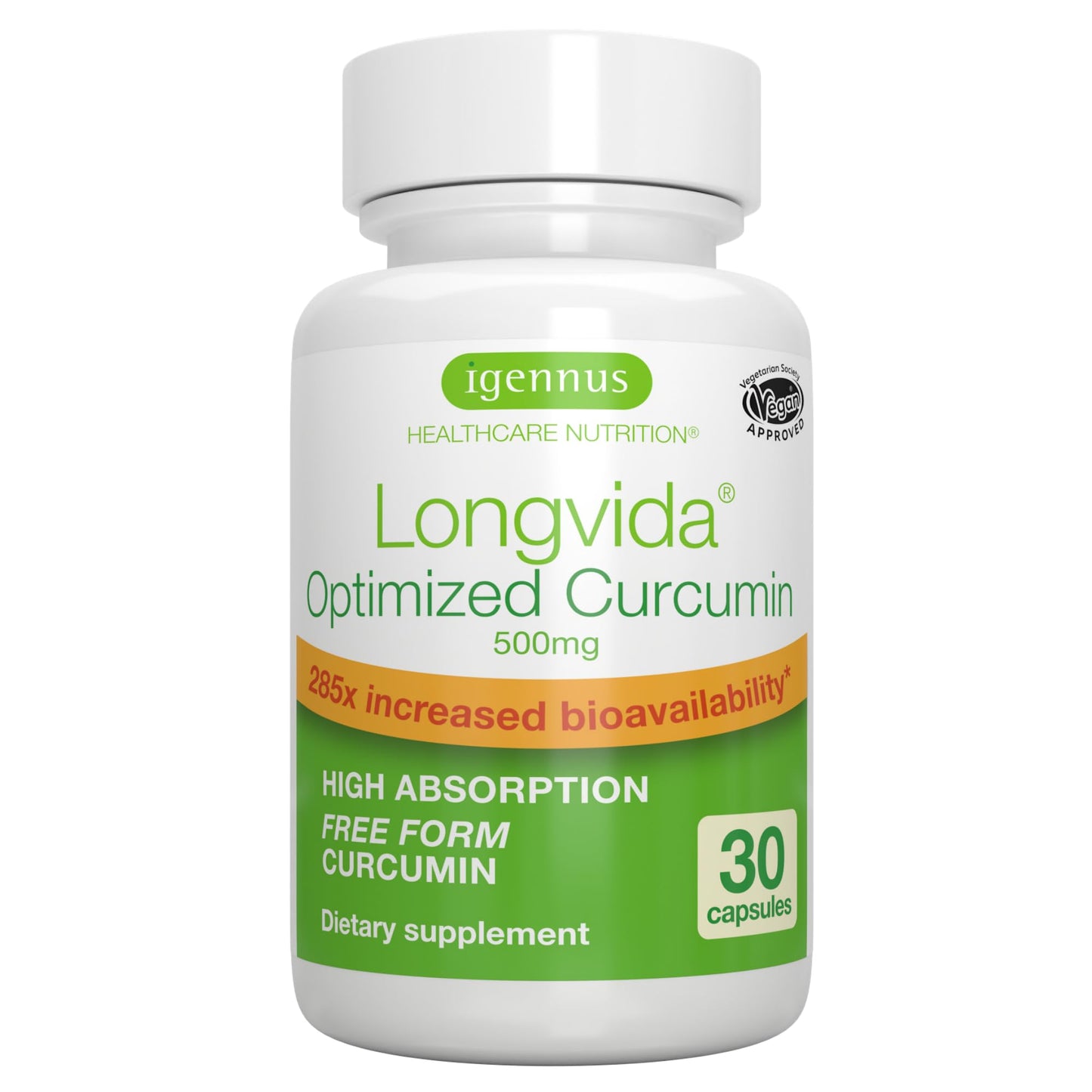 Igennus Longvida Curcumin 500mg | Ultra Bioavailable & 65x Plasma