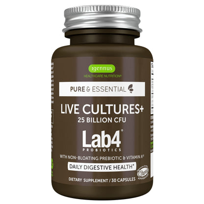Igennus Probiotics & Prebiotic Lab4 – 25B CFU Gut Health, 30 Capsules