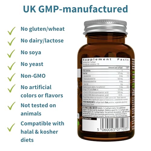Igennus Ultra Pure Omega-3 EPA 500mg | IFOS Certified Wild Fish Oil | rTG Non-GMO | 90 Softgels