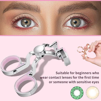 iGeyzoe Contact Lens Wearing Aids – Portable Eyelid Stretcher, Insert/Remove Tool (Green)