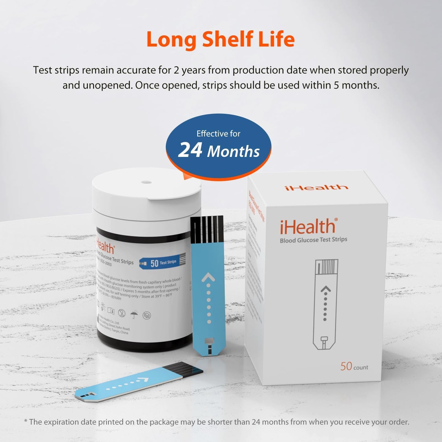 iHealth Blood Glucose Test Strips & Lancets – 100 Count (Meter Compatible)
