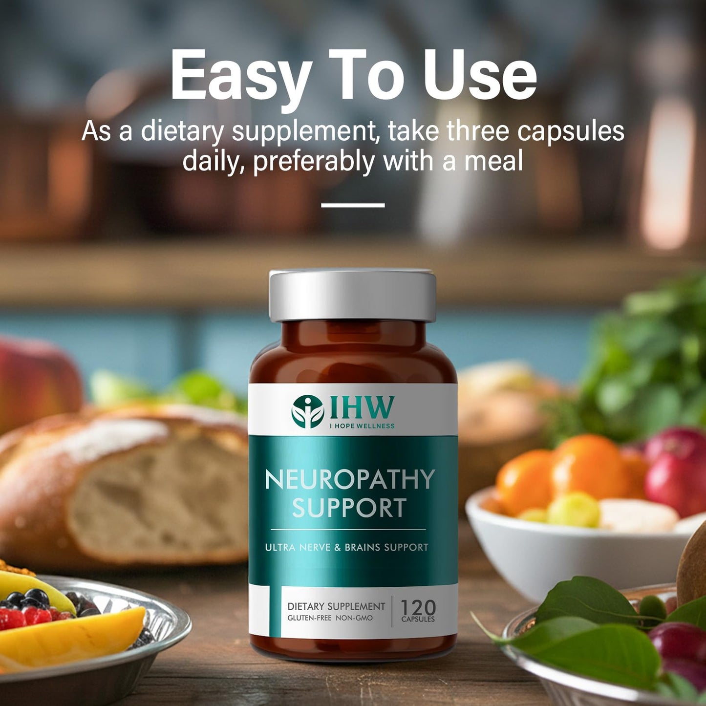 IHW Nerve Savior for Neuropathy – 120 Capsules | 600 mg Alpha Lipoic Acid & B Vitamins