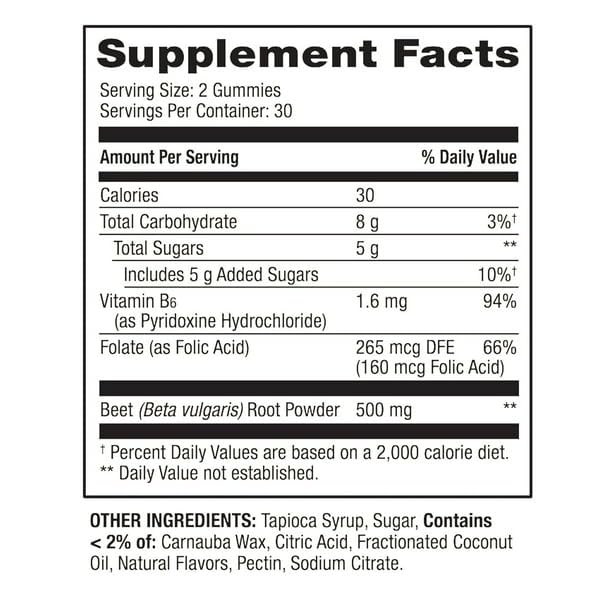 IKJ Beetroot Gummies Cherry 500 mg, 60 Count – Heart Health Support