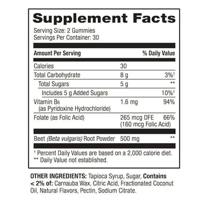 IKJ Beetroot Gummies Cherry 500 mg, 60 Count – Heart Health Support