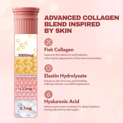 ILO Liquid Collagen Drink – 3,000mg Type 1 Marine Collagen with Biotin & Milk Ceramide | Skin Glow & Hydration | Orange Flavor | 8 Bottles