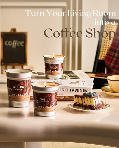 M&SENSE Coffee Candles Latte Scented – Soy Wax 7oz, 42 Hours Long Lasting Clean Burn | Aromatherapy Gift for Coffee Lovers