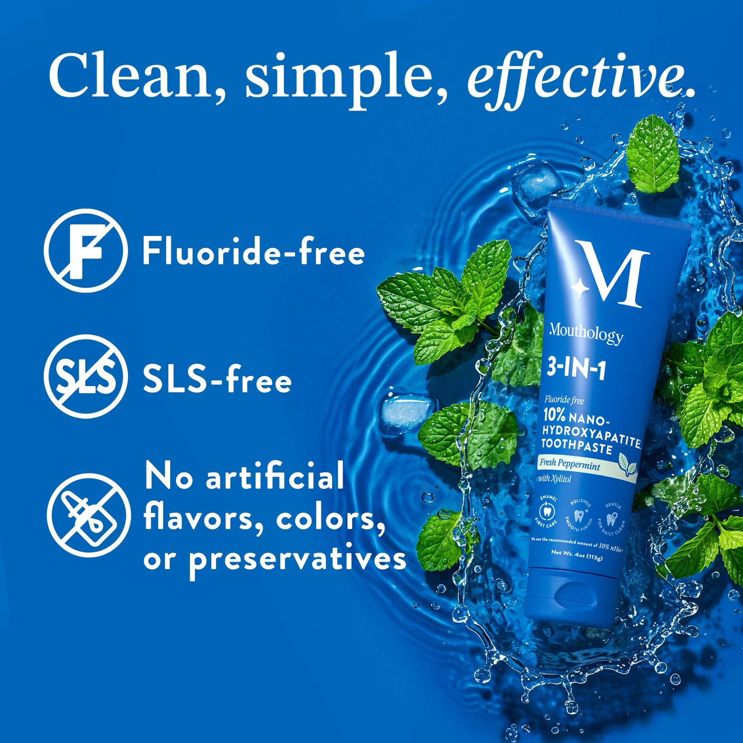 Mouthology 10% Nano Hydroxyapatite Toothpaste – Fluoride Free, SLS Free