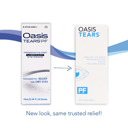 Oasis Tears OT6400 PF Preservative-Free Eye Drops | Dry Eye Relief, 0.34 fl oz