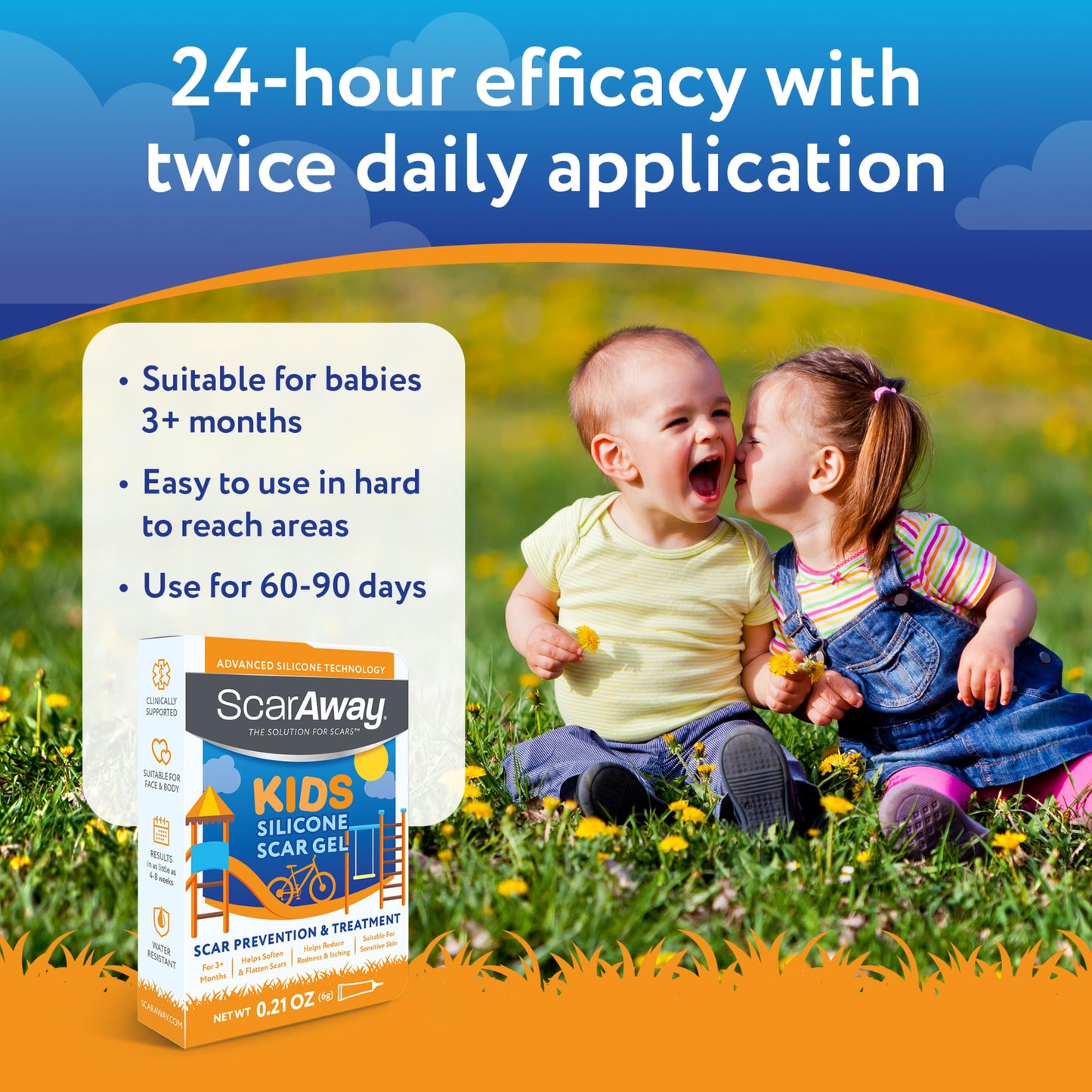 ScarAway Kids Silicone Scar Gel – Medical-Grade, 6g, Improves Scar Color & Texture