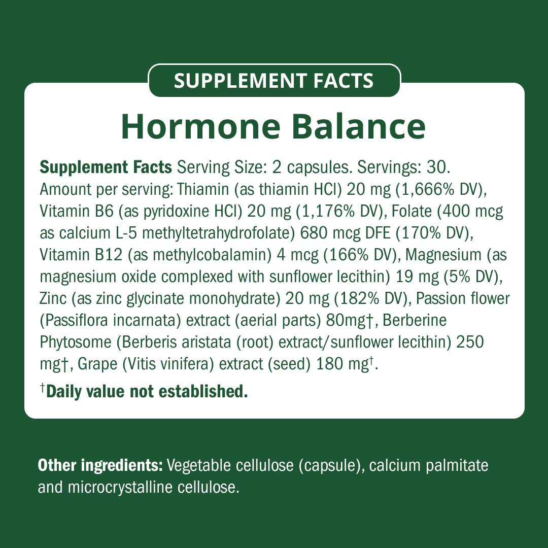 Semaine Daily Hormone Balance – Vegan Capsule for Clearer Skin, Balanced M moods & Deeper Sleep (60 ct)