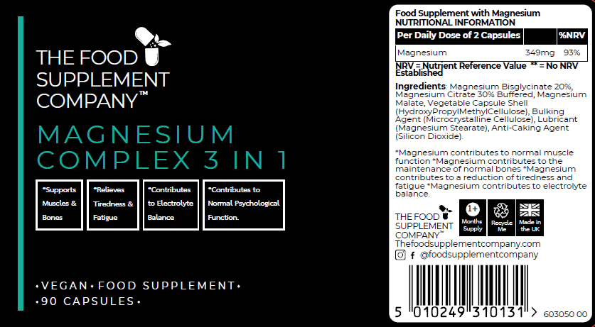 The Food Supplement Company Magnesium 3 in 1 Complex Capsules