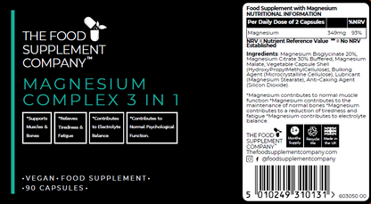The Food Supplement Company Magnesium 3 in 1 Complex Capsules