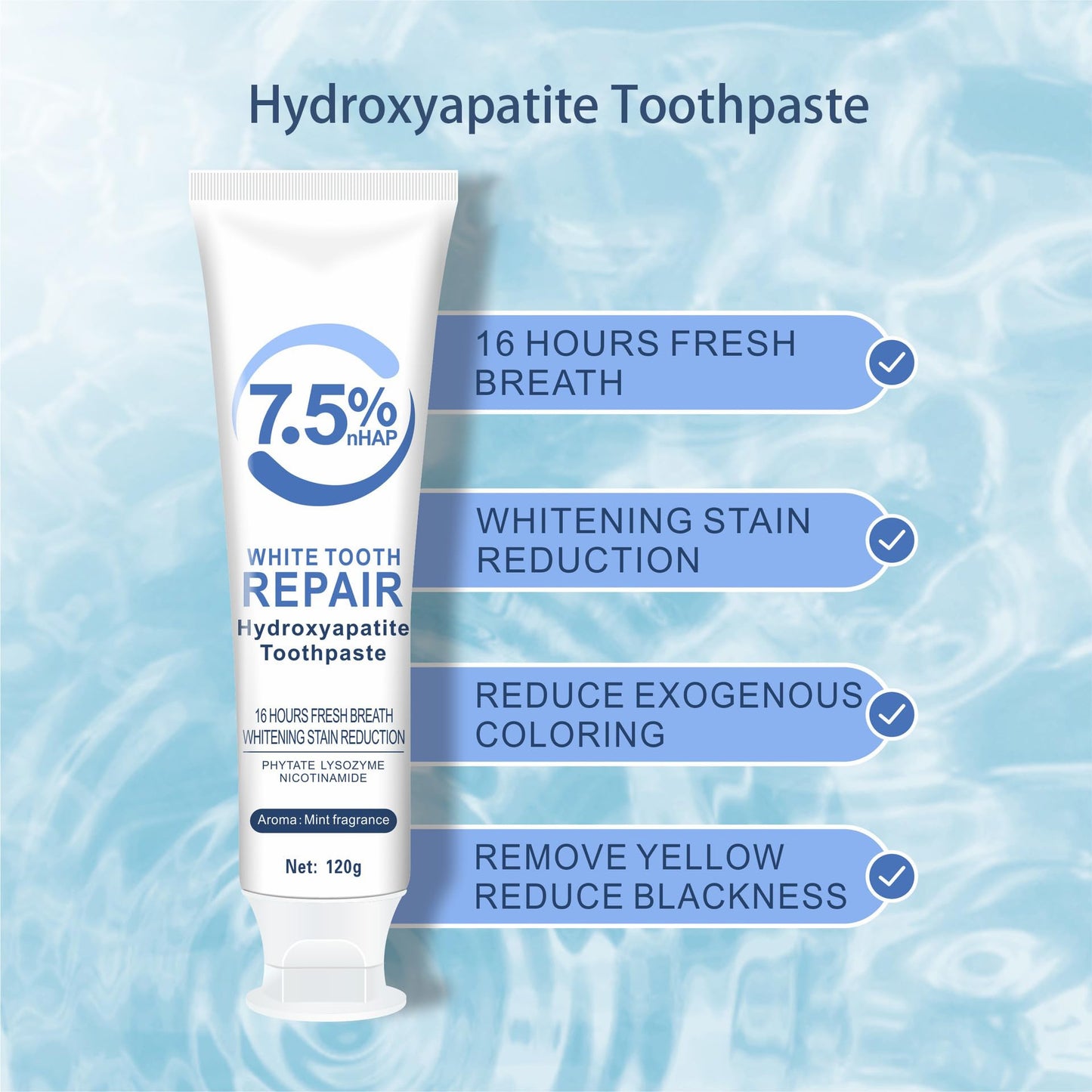 Hydroxyapatite Toothpaste – Enamel Protection & Sensitive Teeth (Fluoride-Free, 4.23 oz)