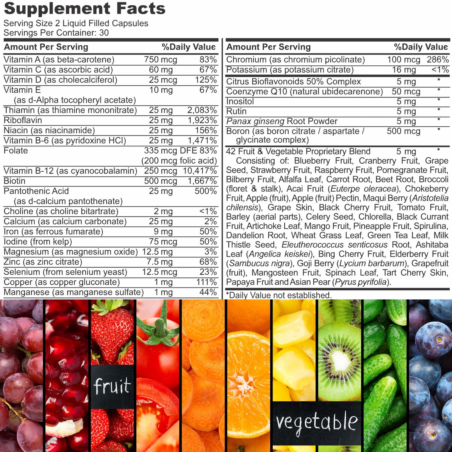 Iman Halal Complete Multivitamin for Adults – 60 Count | 42 Fruit & Veg Blend